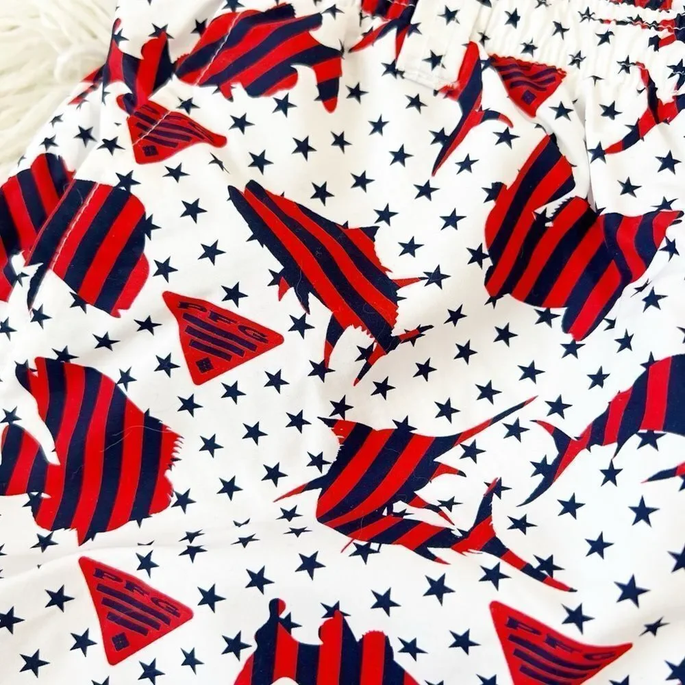 Columbia Red and Black Patterned Swim Shorts